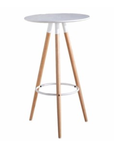 Mesa OTILIA NEW, alta, madera, tapa blanca de 60 cms