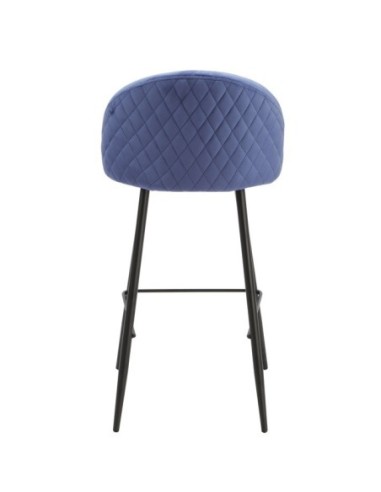 Taburete MAGDA, metal, tapizado velvet azul