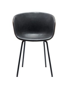 Sillón MISSOURI, metal, similpiel cuero marrón y negro 2