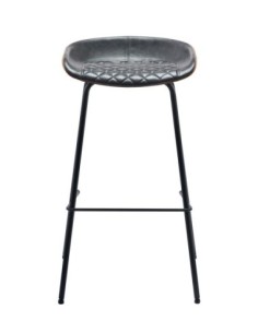 Taburete MISSOURI, metal, similpiel cuero marrón y negro 2
