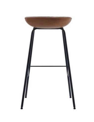 Taburete MISSOURI, metal, similpiel cuero marrón y negro