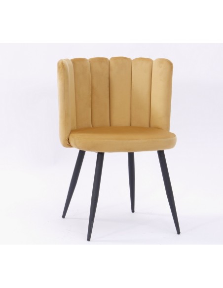 Silla RAMSÉS, metal, tapizado velvet amarillo