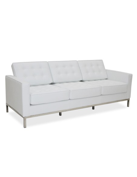 Sofá FLOR (T), 3 plazas, similpiel blanca