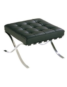 Ottoman BARNA (T), acero inoxidable, piel top negra 2