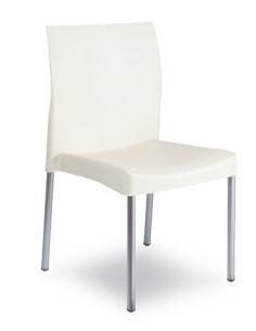 Silla SANDRA, aluminio, polipropileno blanca*