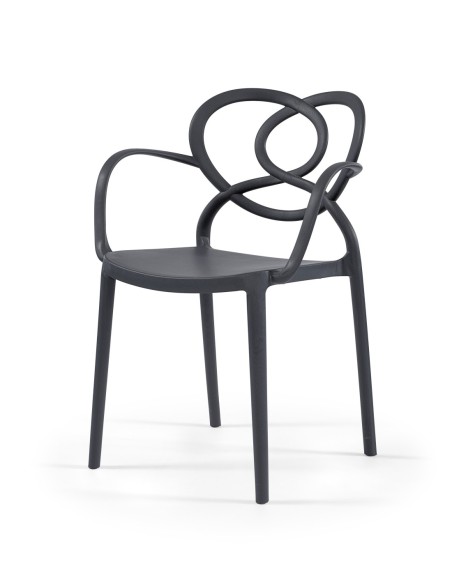 Sillón LOVE, apilable,  polipropileno antracita