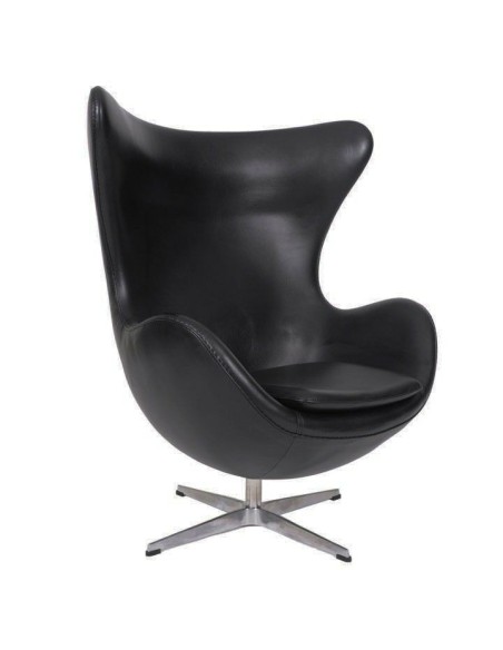 Sillón EG, tapizado similpiel negra