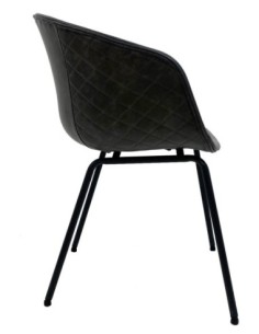 Sillón MISSOURI, metal, similpiel negra