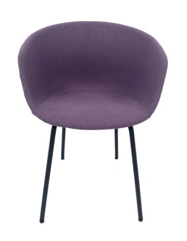 Sillón KIEL, metal, tapizado tejido rosa